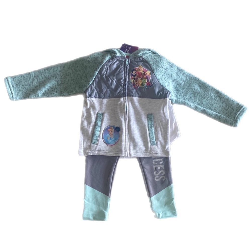NWT Disney Princess Kids’ 3pc Fleece Set Jacket Leggings Shirt - Size 3T - Picture 5 of 9